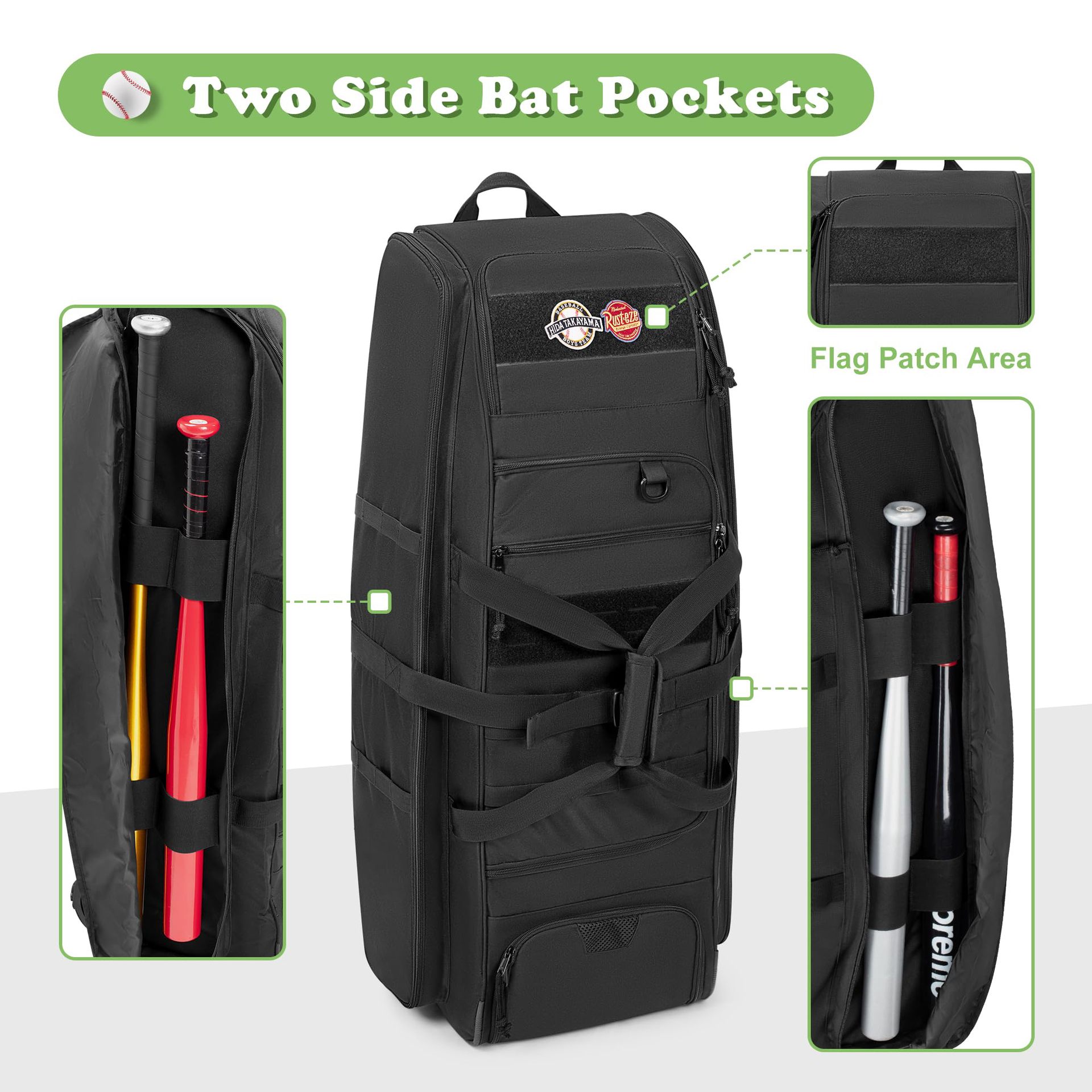 Tactical Baseball Bag Large Ca - Sports Equipment Bag With Wheels 评论和价格