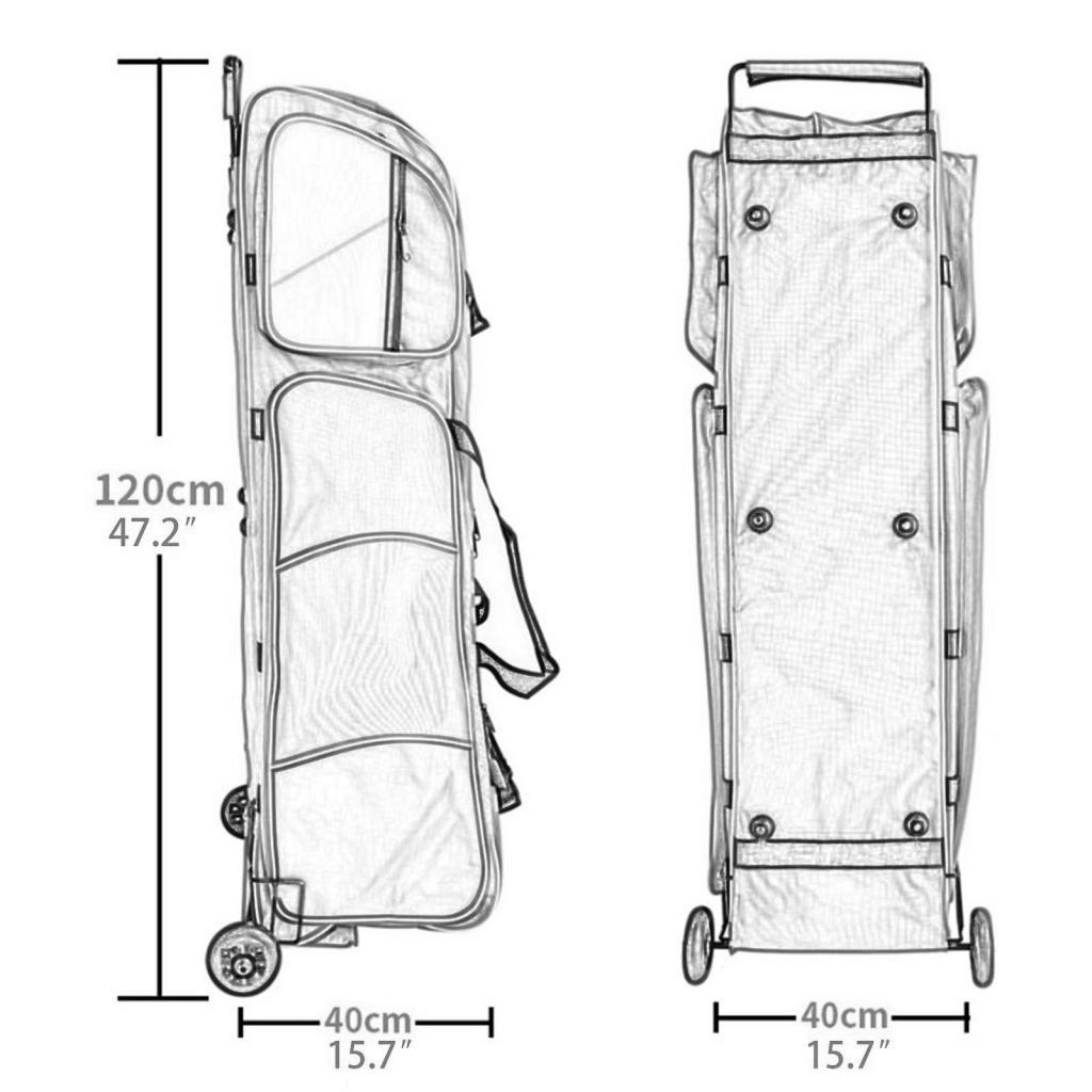 Fencing Bag with Wheels Lightw - Sports Equipment Bag With Wheels 评论和价格