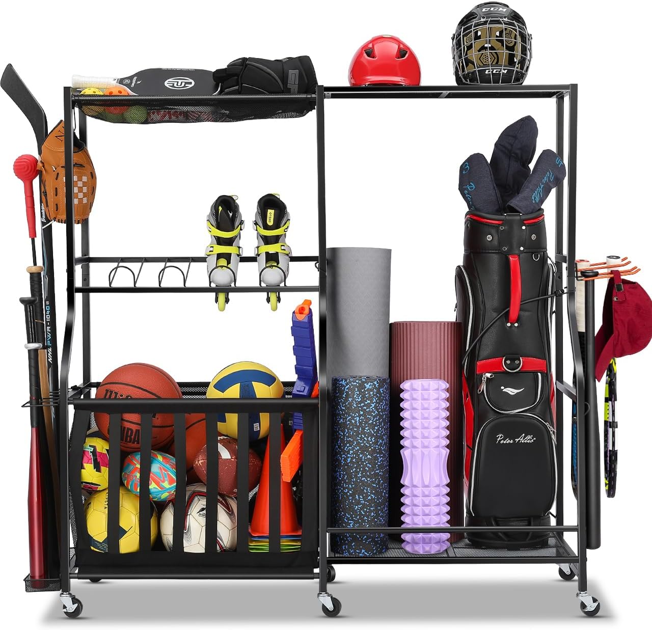 Garage Sports Equipment Organi - Sports Equipment Bag With Wheels 评论和价格